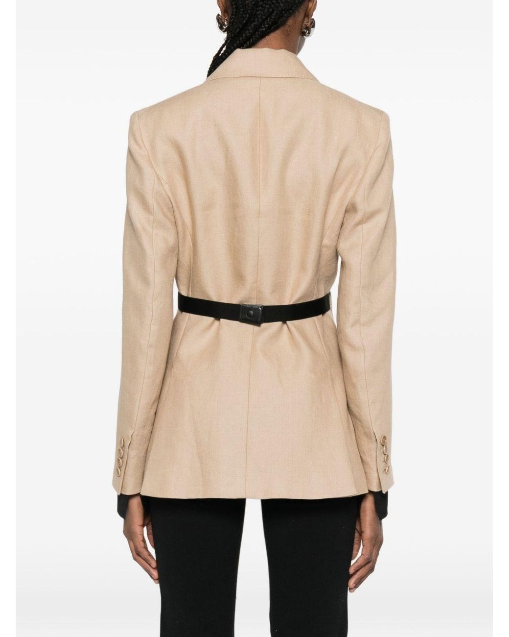 Max Mara Natural Linen Single-Breasted Jacket