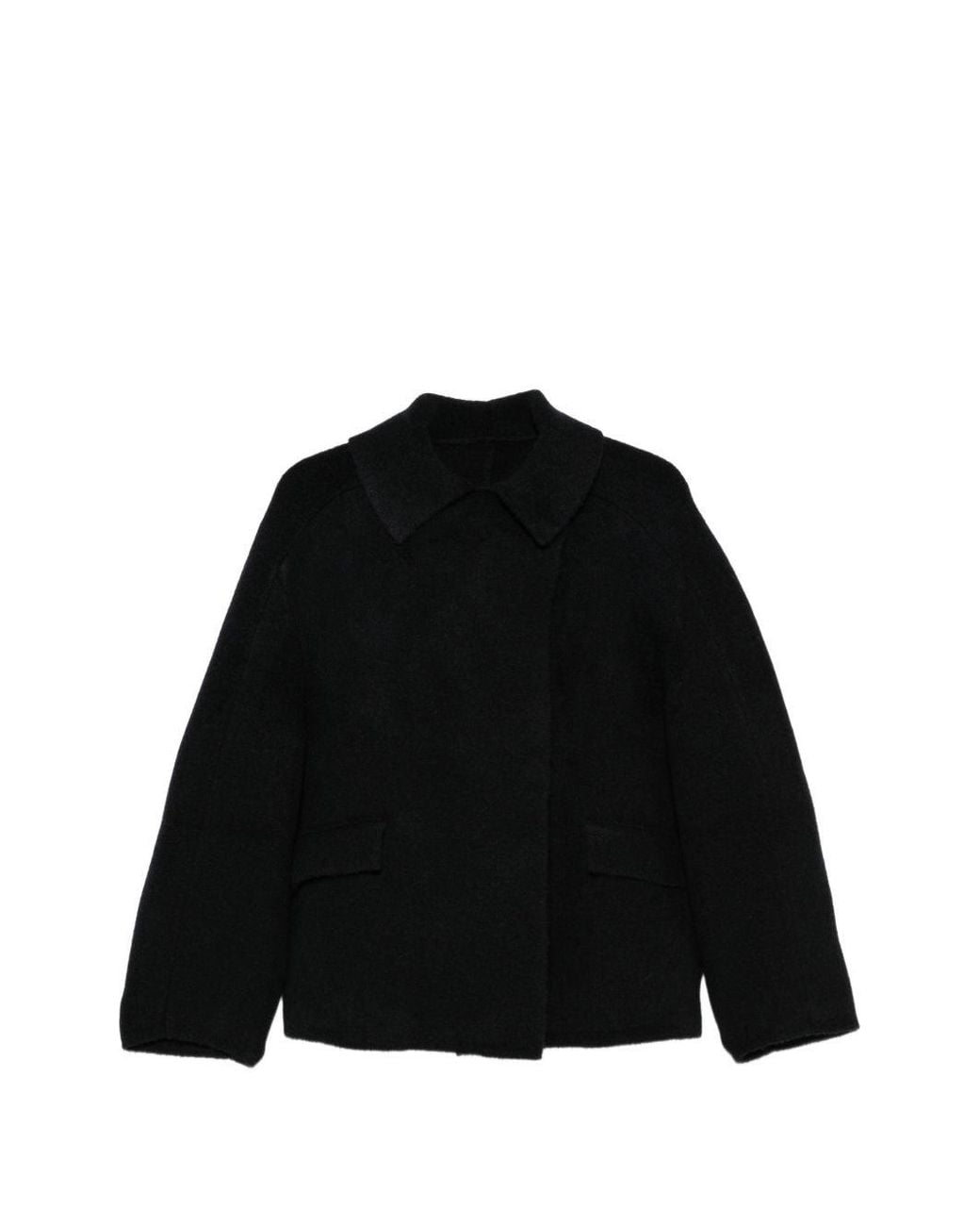 Boboutic Black Wool Double-Breasted Jacket