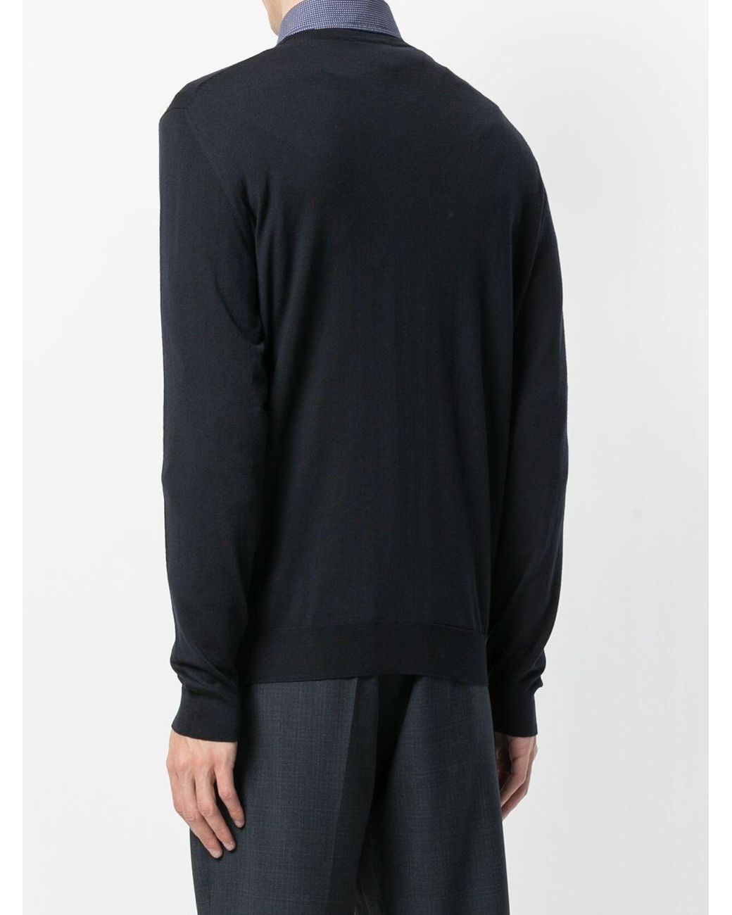 Drumohr Blue Long Sleeve Crew Neck Sweater for men