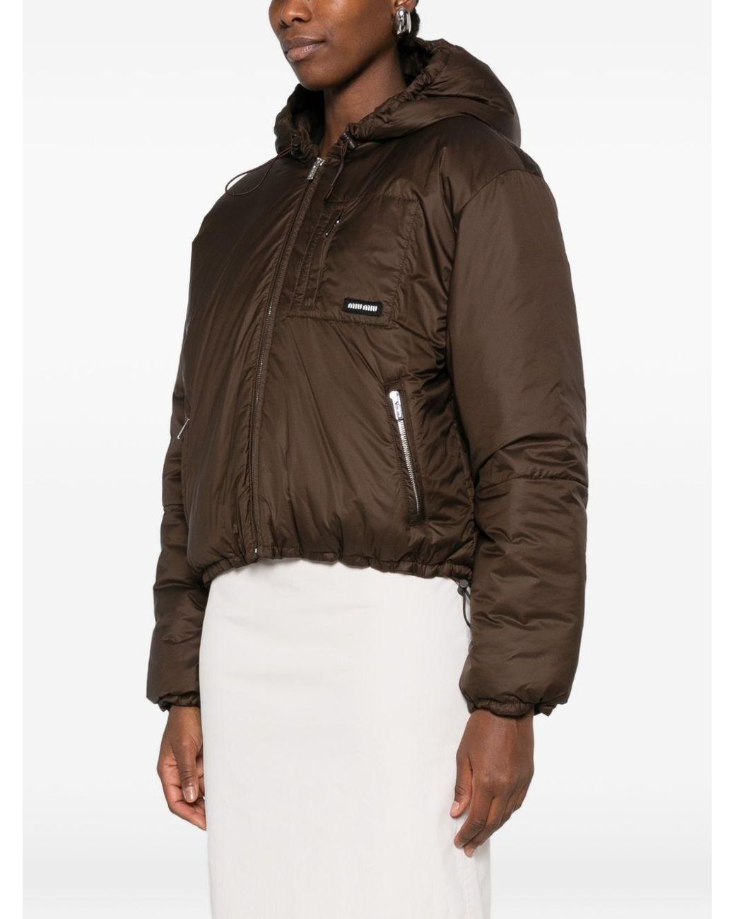 Miu Miu Brown Short Down Jacket By