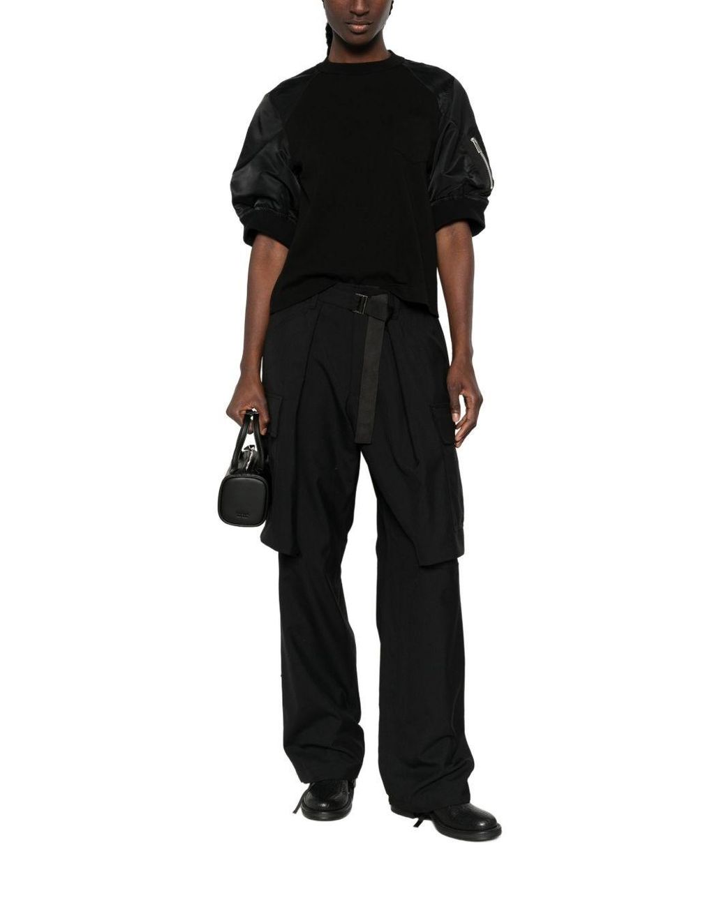 Sacai Black Wool Blend Trousers