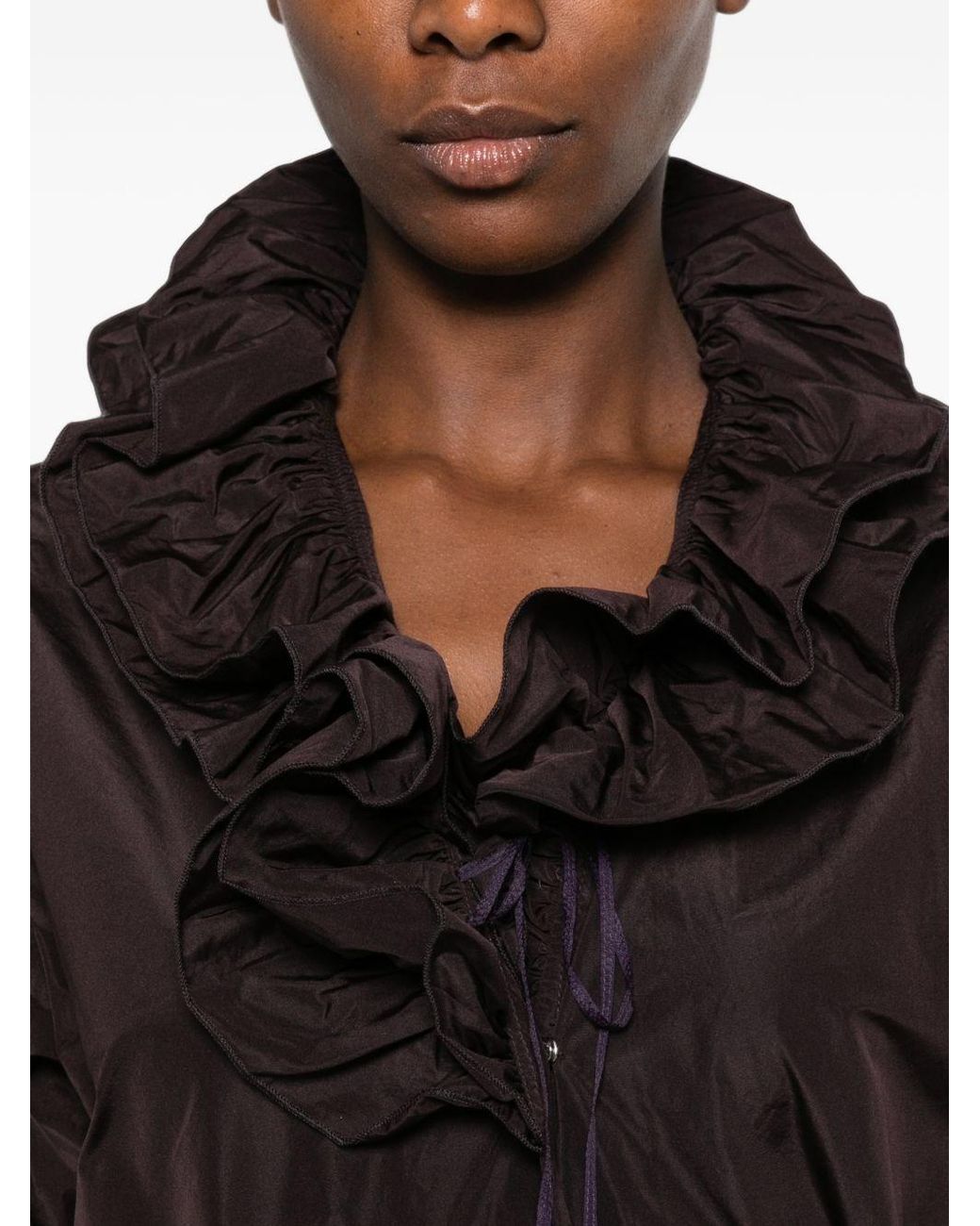 Susanne Bommer Black Ruffled Taffetas Blouse