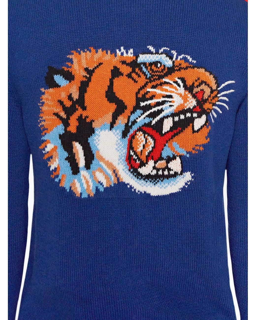 Gucci "blind For Love" And Tiger Wool Sweater in Blue for Men | Lyst