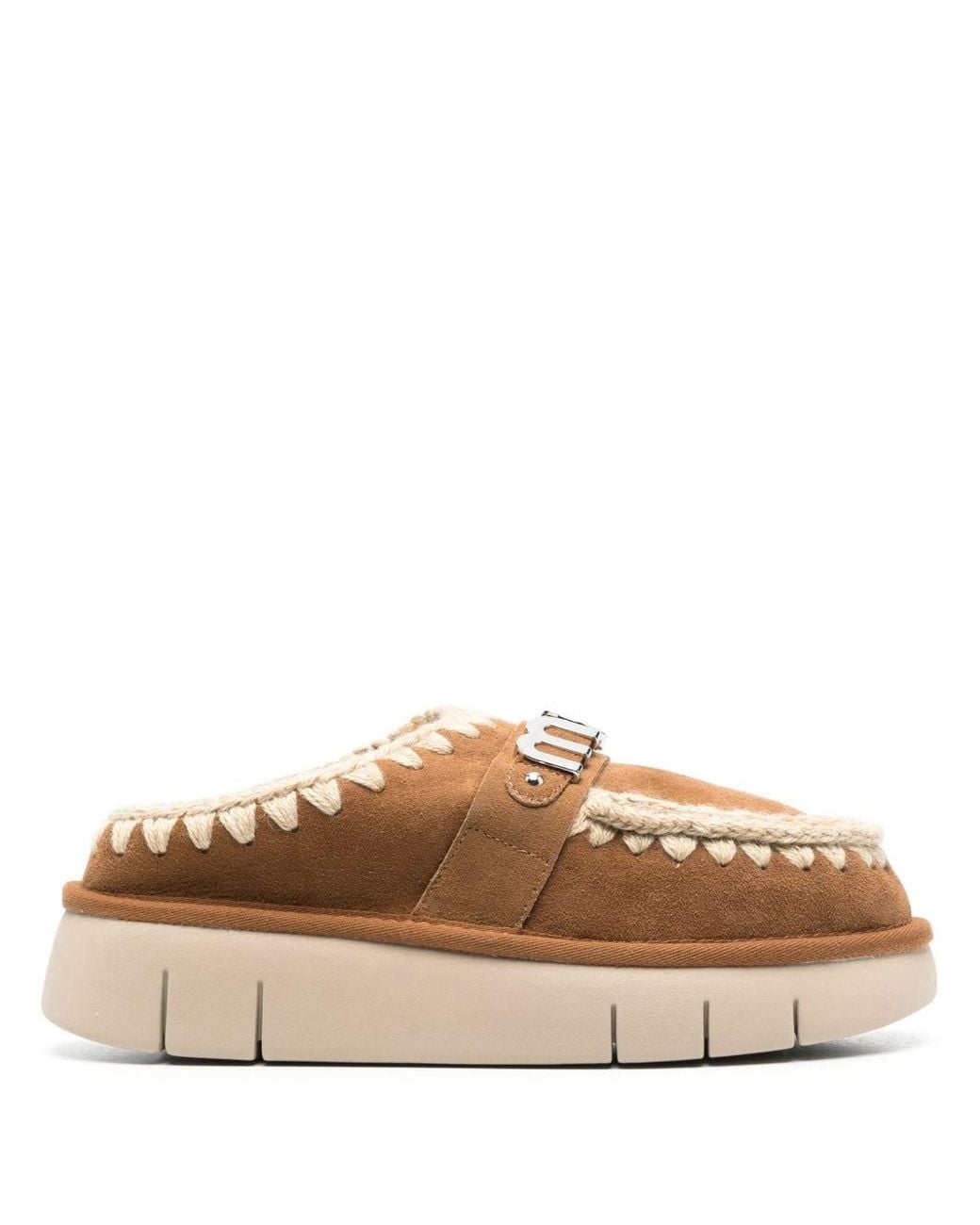 Mou Brown Bounce Clog Slippers