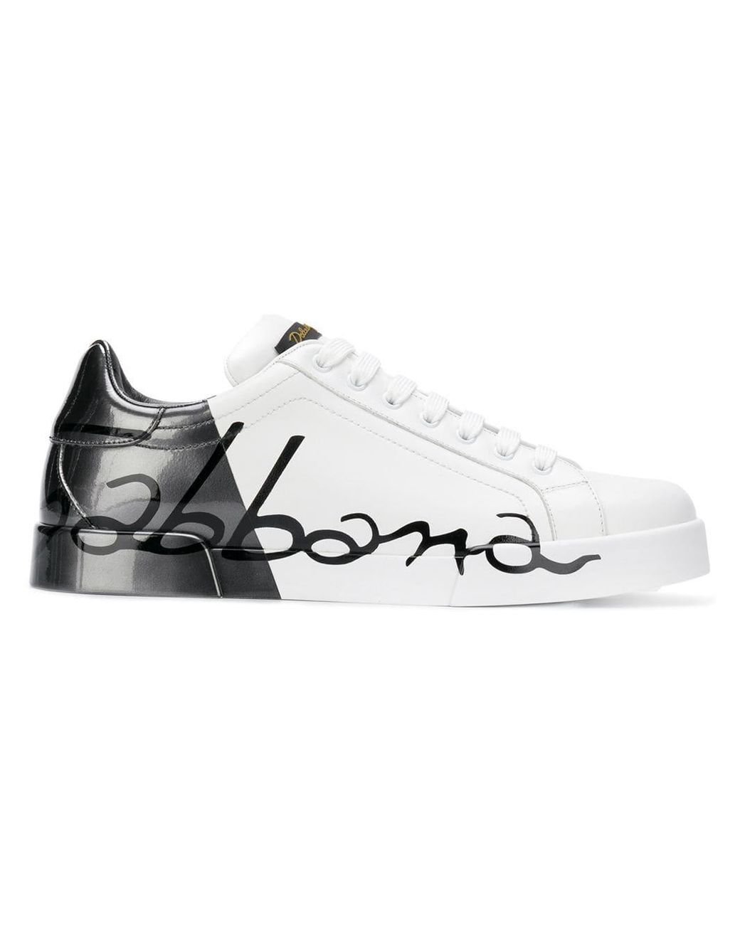 Mens Shoes Trainers Low-top trainers Dolce & Gabbana Leather New Portofino Shoes in Black for Men 