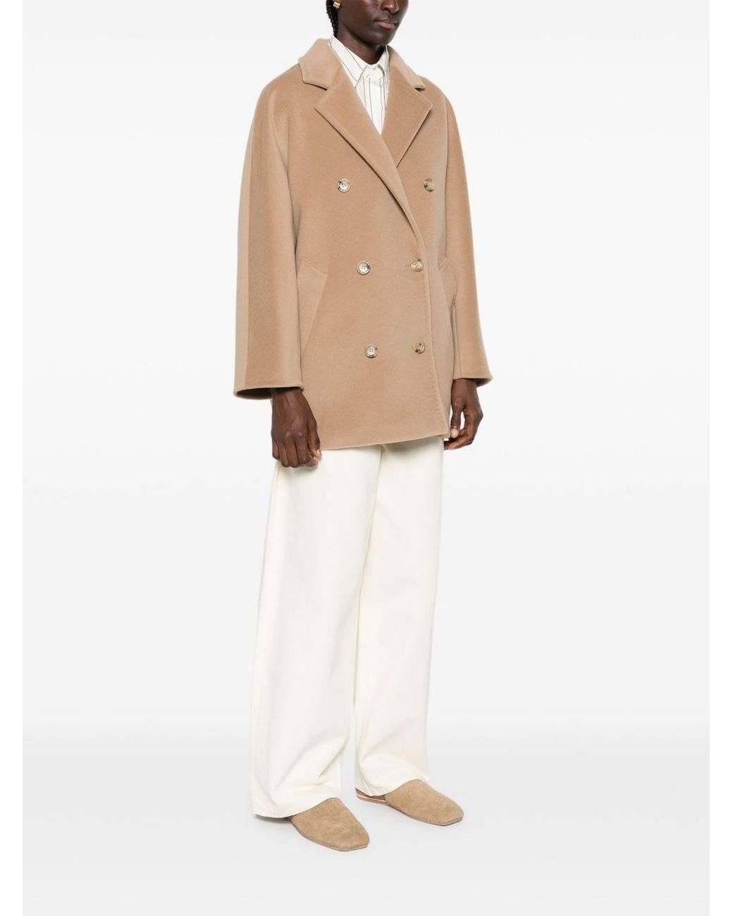 Max Mara Natural Wool And Cashmere Short Coat