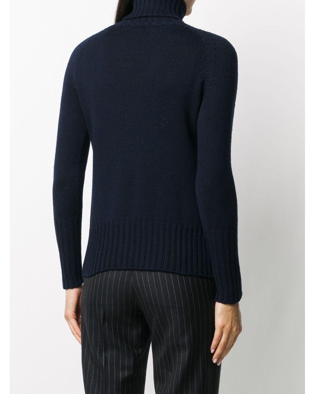 Drumohr Blue High Neck Sweater