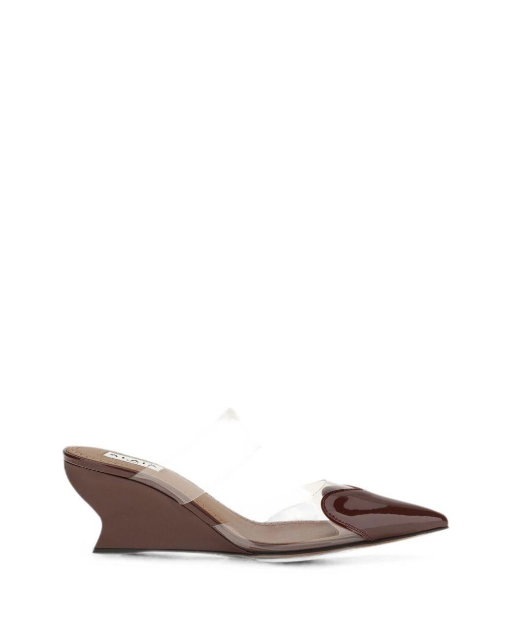 Alaïa Brown Le Coeur Wedge Mules
