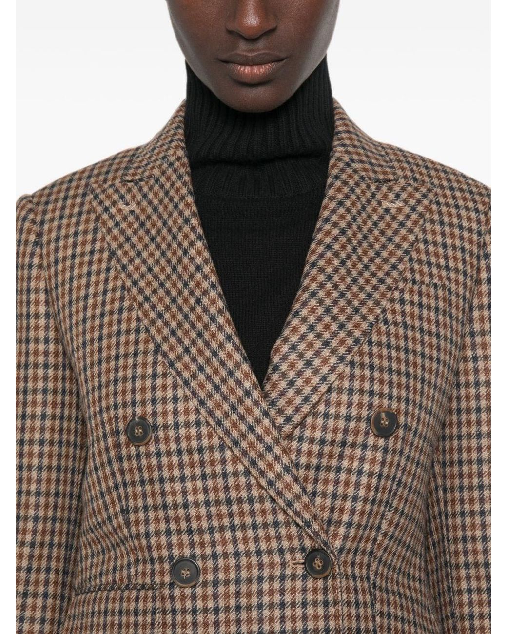 Max Mara Brown Double-Breasted Wool Jacket