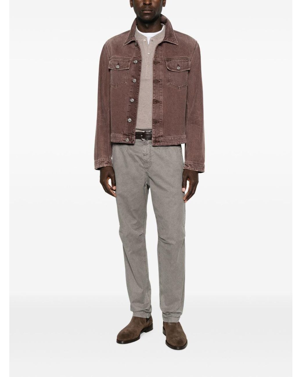 Brunello Cucinelli Gray Cotton Trousers for men