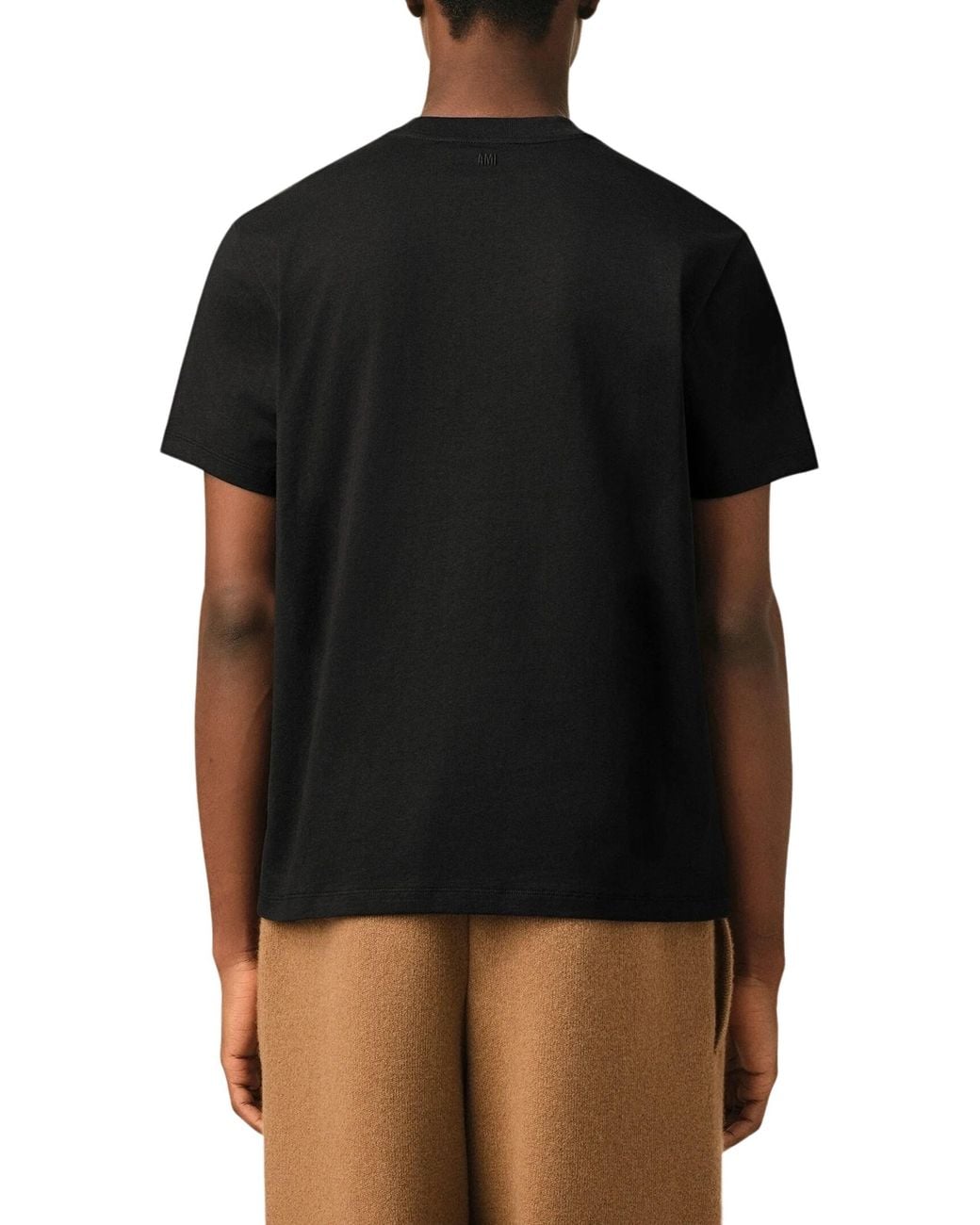 AMI Black Ami De Coeur Cotton T-Shirt for men