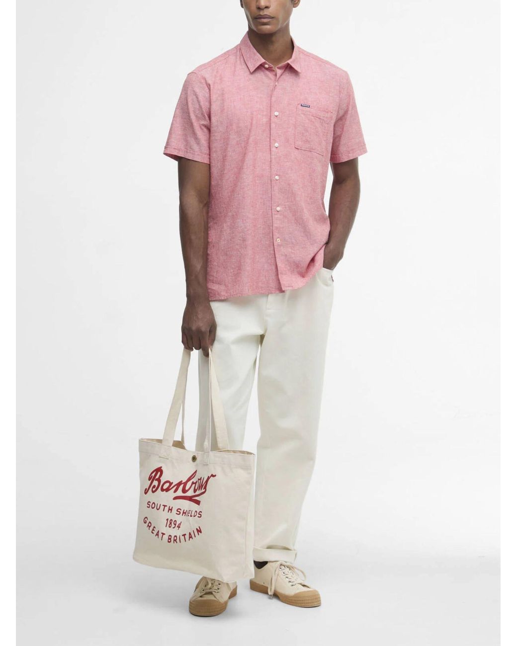 Barbour White Script Tote Bag for men