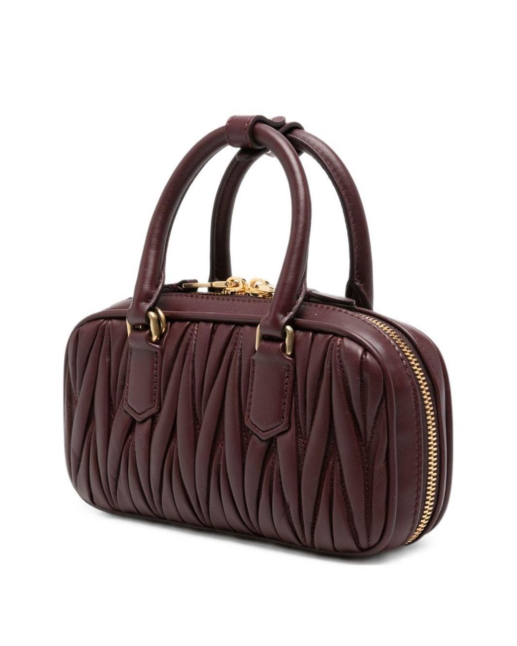 Miu Miu Purple Arcadie Mini Leather Handbag