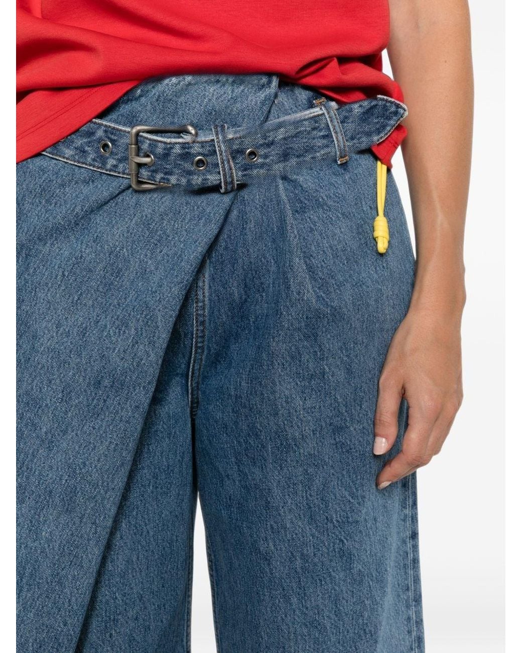 Loewe Blue Draped Denim Jeans