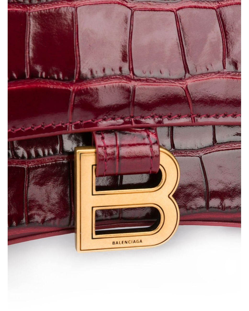 Balenciaga Hourglass B Logo Bag in Red | Lyst