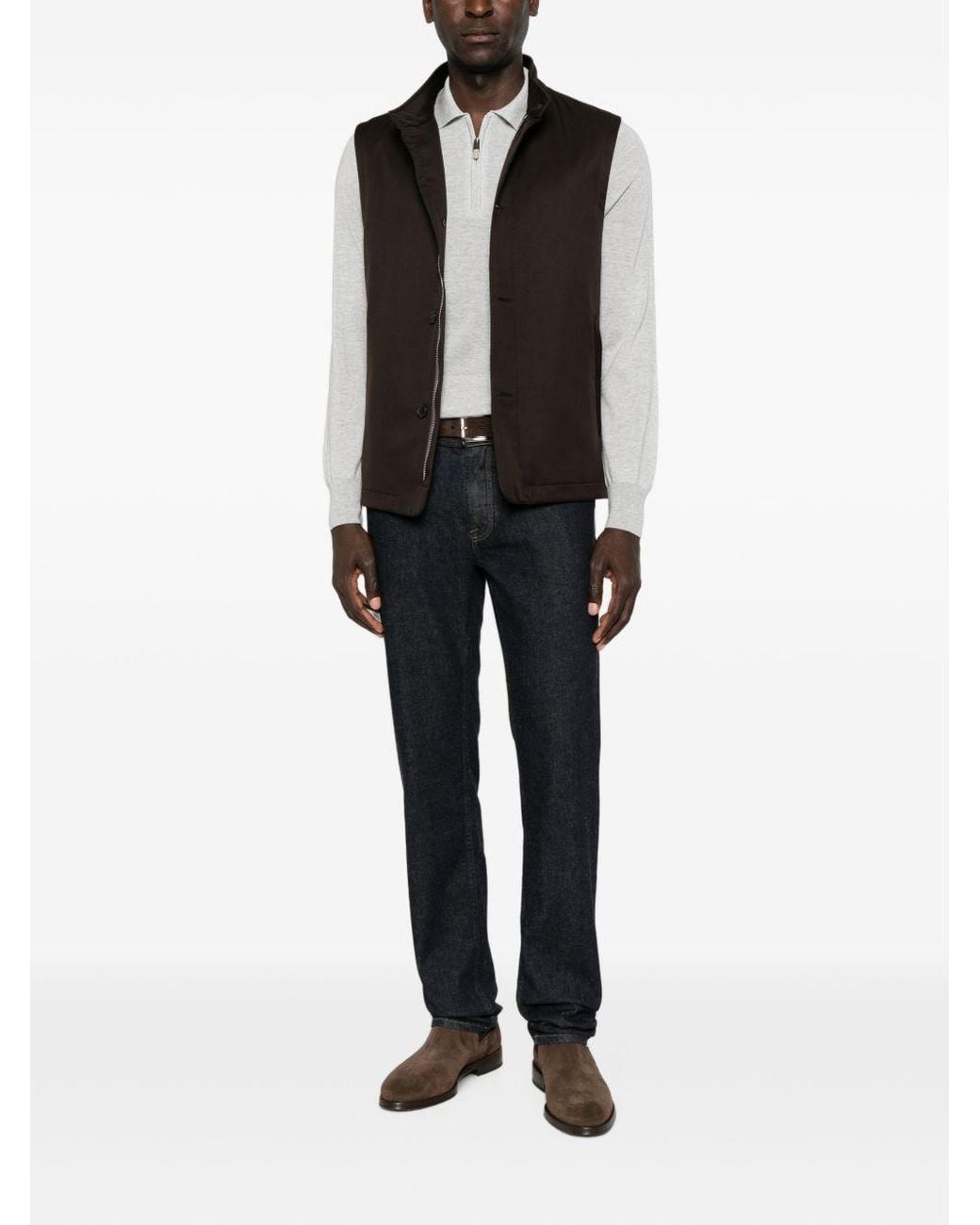 Brioni Blue Cotton And Cashmere Denim Jeans for men