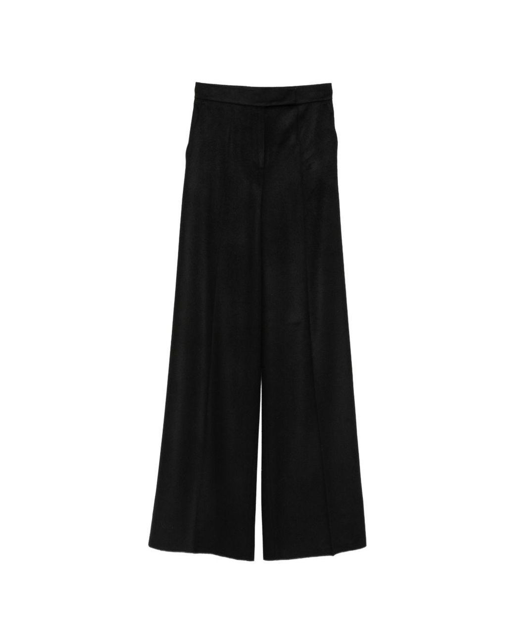 Max Mara Black Wool Flared Trousers