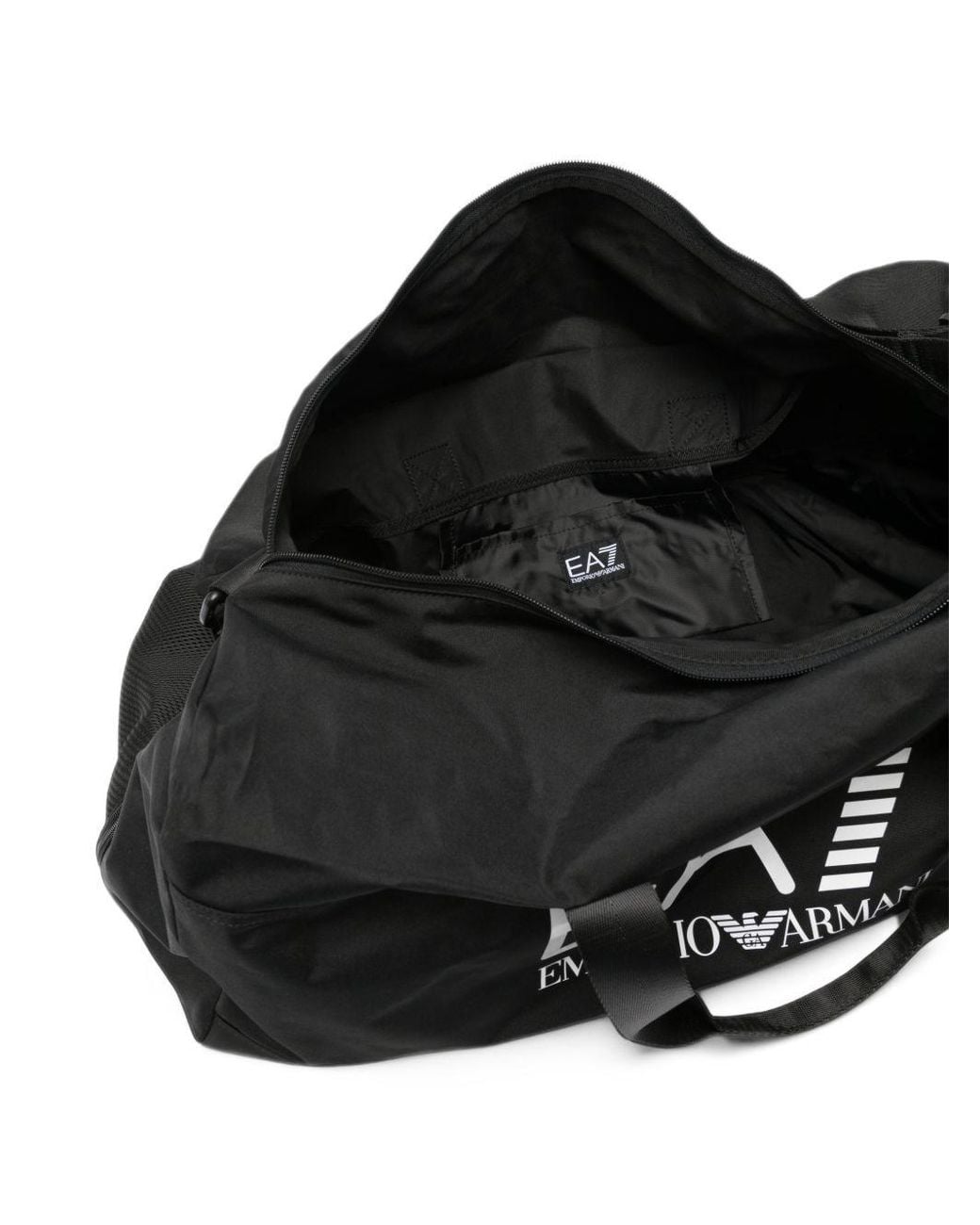 EA7 Black Logo Gym Bag for men