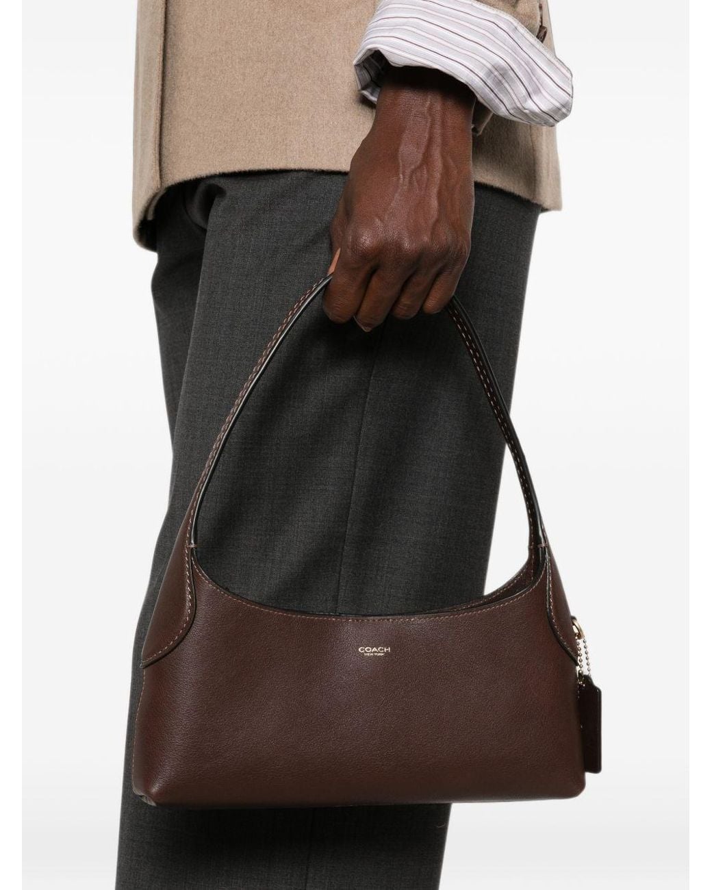 COACH Brown Brooklyn 26 Leather Shoulder Bag