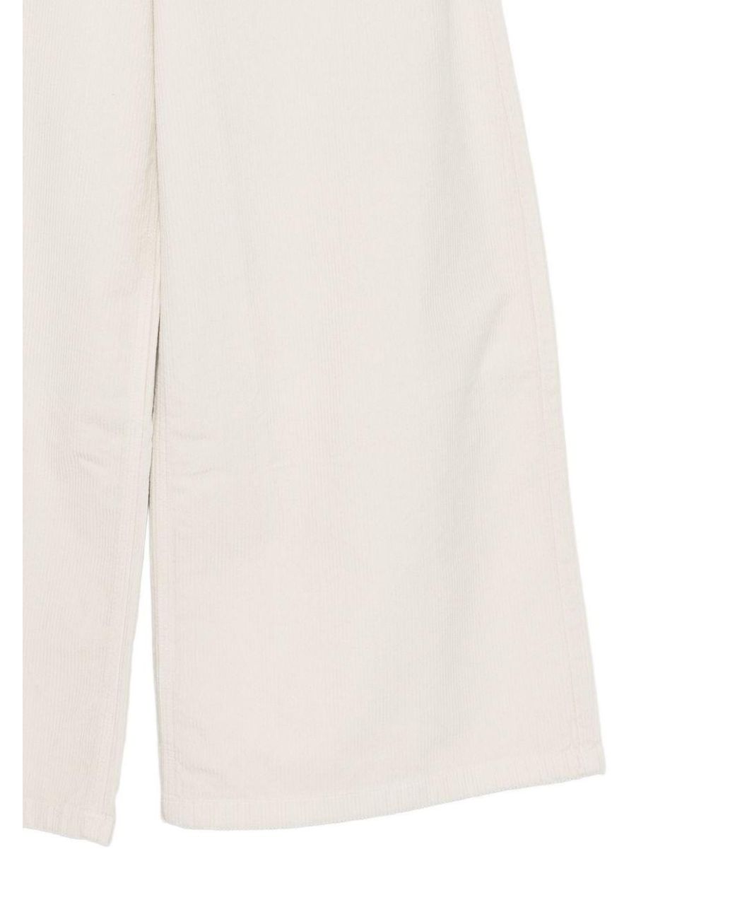 Alysi White Velvet Flared Trousers