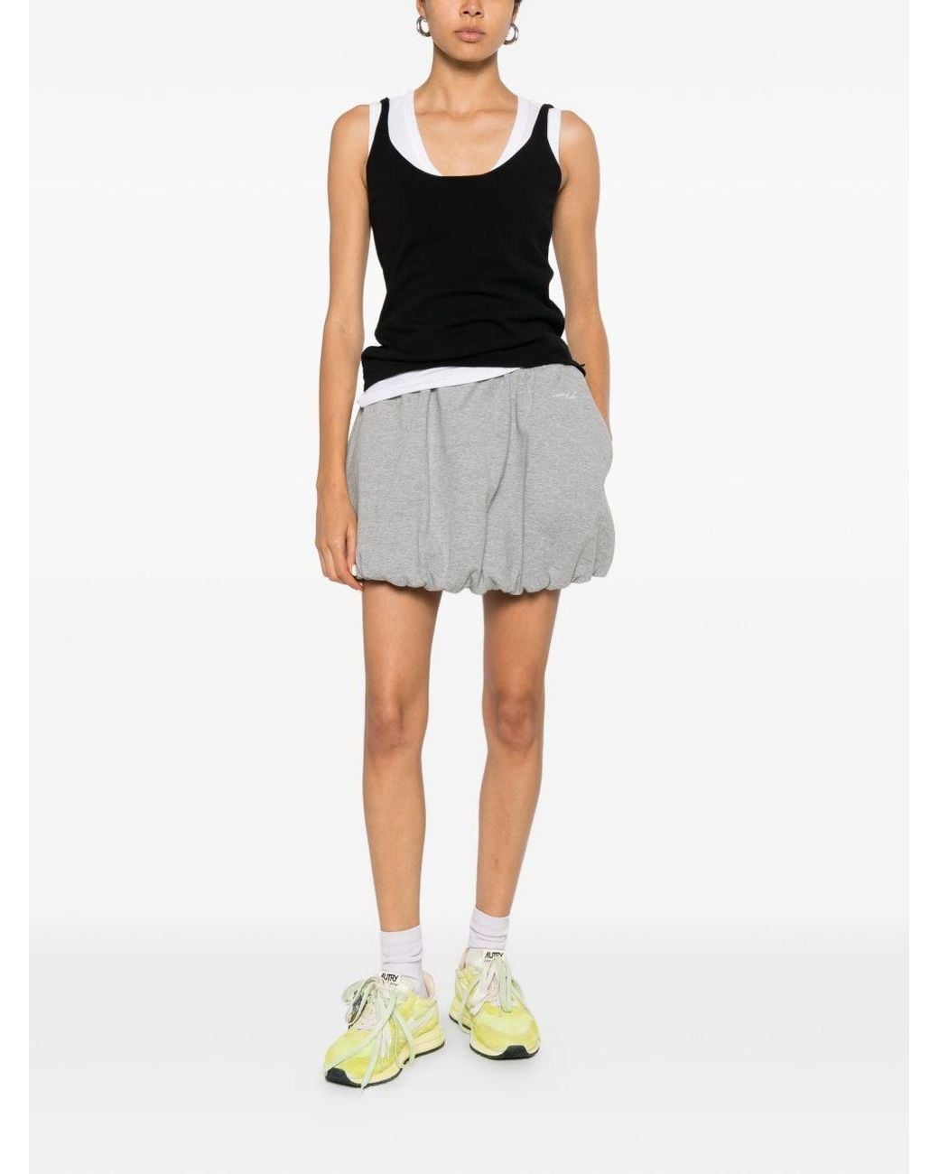DUNST Gray Cotton Mini Skirt