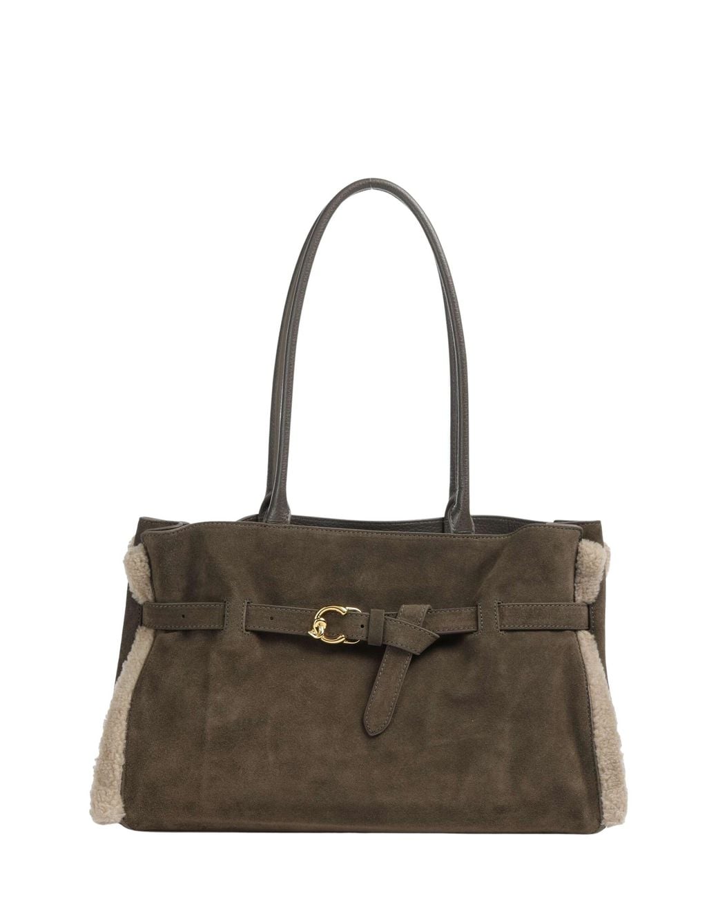Coccinelle Brown Sabine Soft Suede Tote Bag