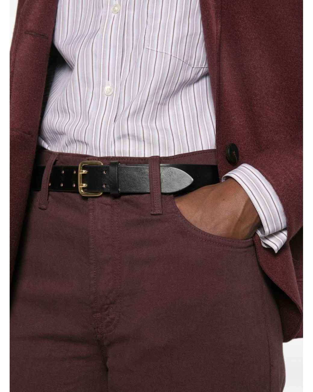 Mother Purple Wide-Leg Denim Jeans