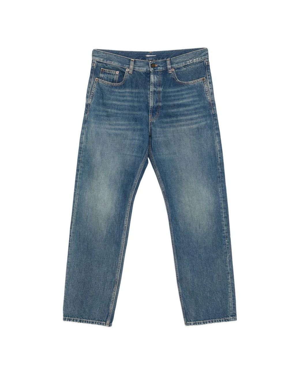 Saint Laurent Blue Straight Denim Jeans for men
