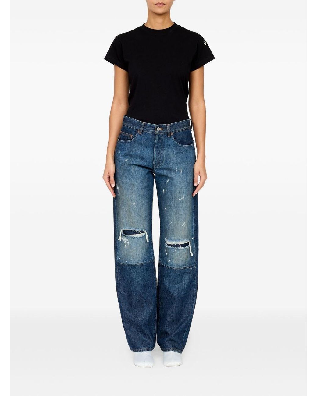 MM6 by Maison Margiela Blue Barrel Denim Cotton Jeans