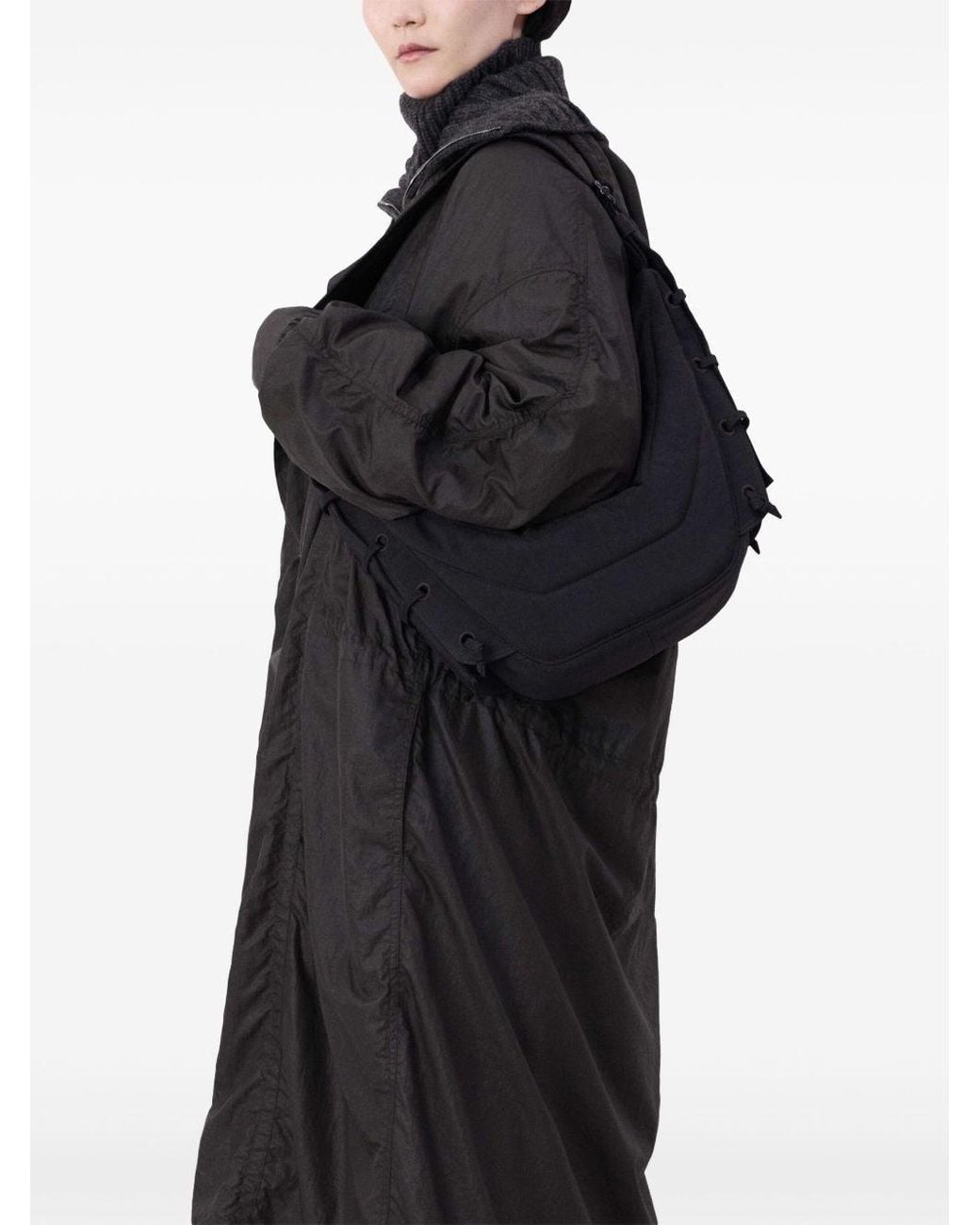 Lemaire Black Soft Game Small Nylon Shoulder Bag