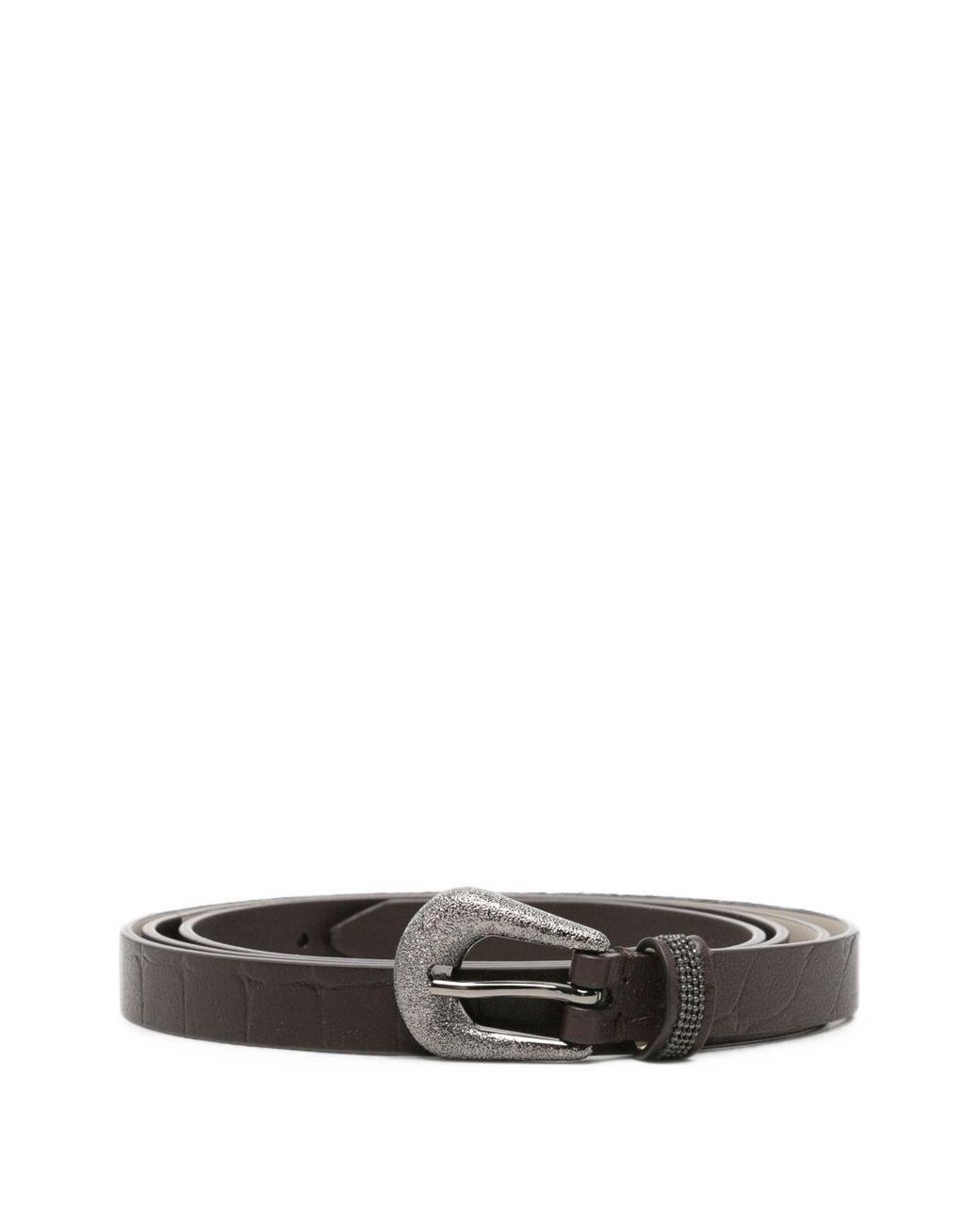 Brunello Cucinelli White Leather Belt