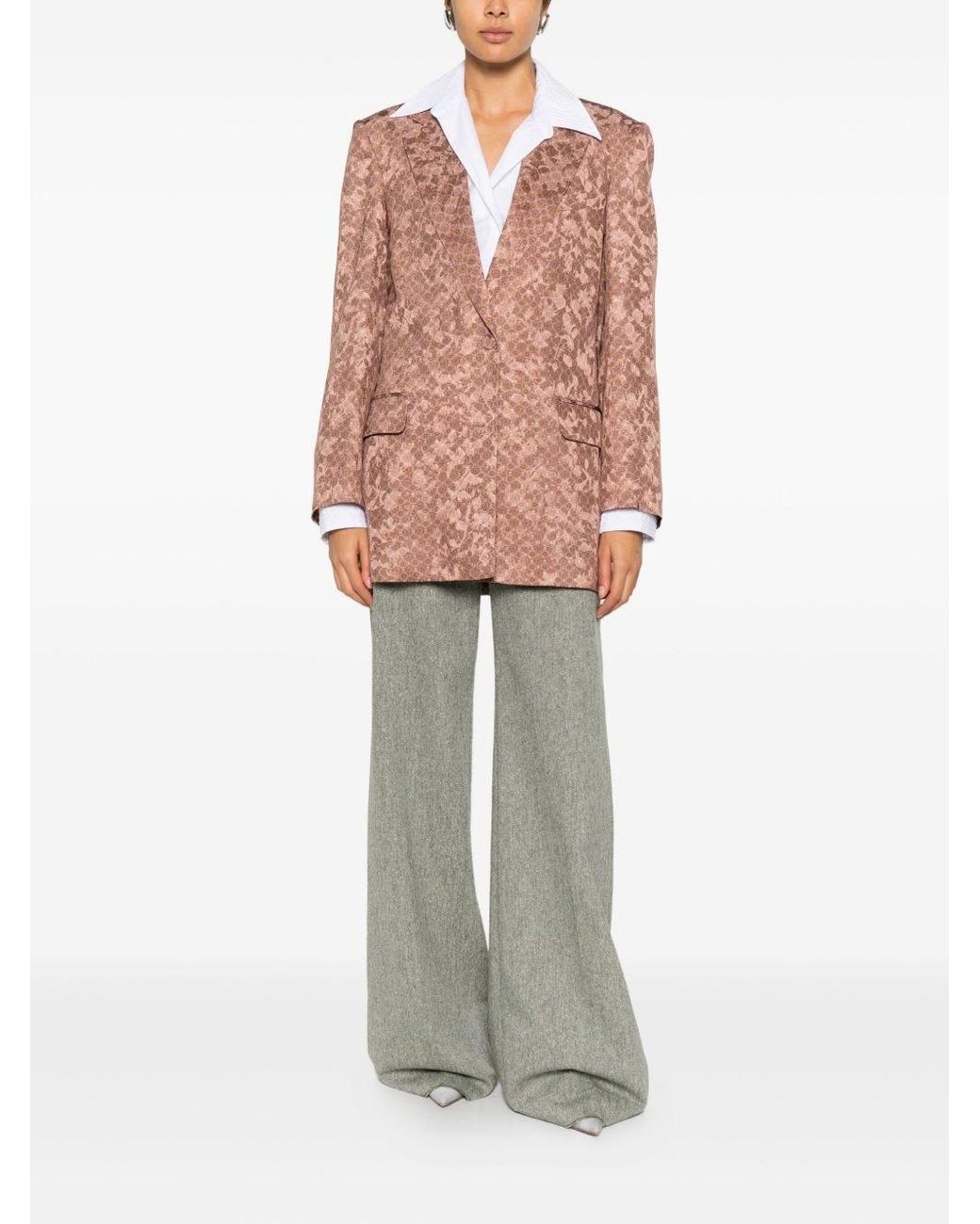 Dries Van Noten Pink Bastis Single-Breasted Jacket