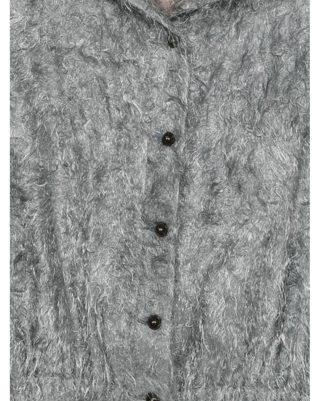 Alysi Gray Fringed Blouson Jacket