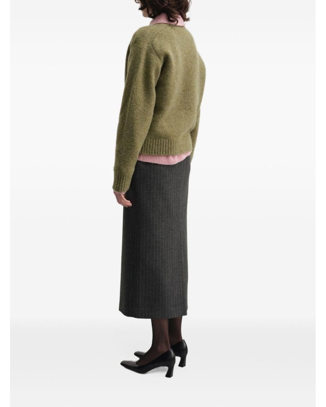 DUNST Gray Wool Blend Long Skirt