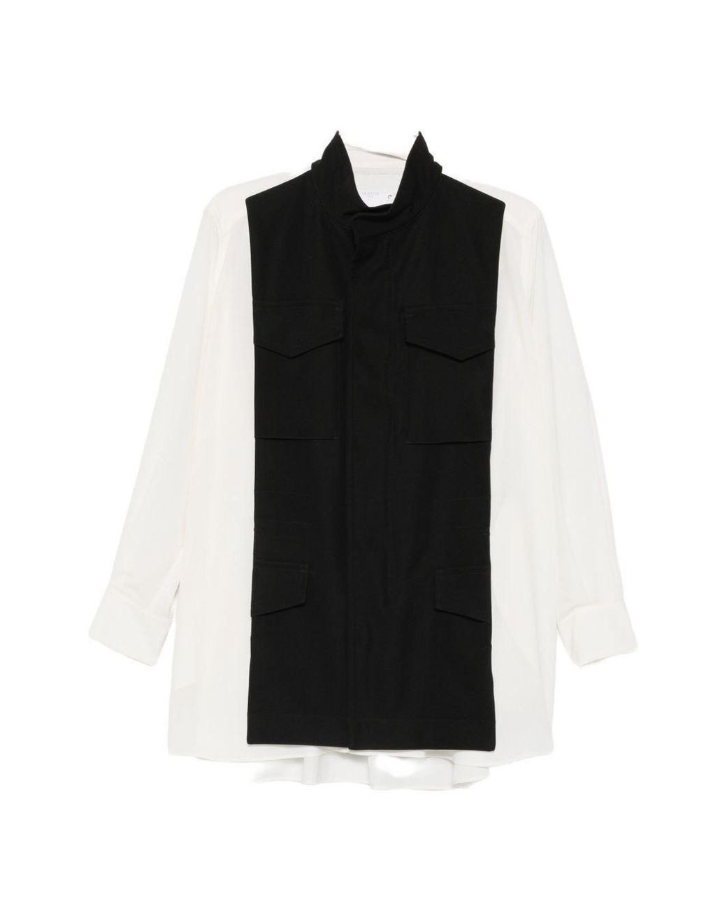 Sacai Black Bicolor Shirt