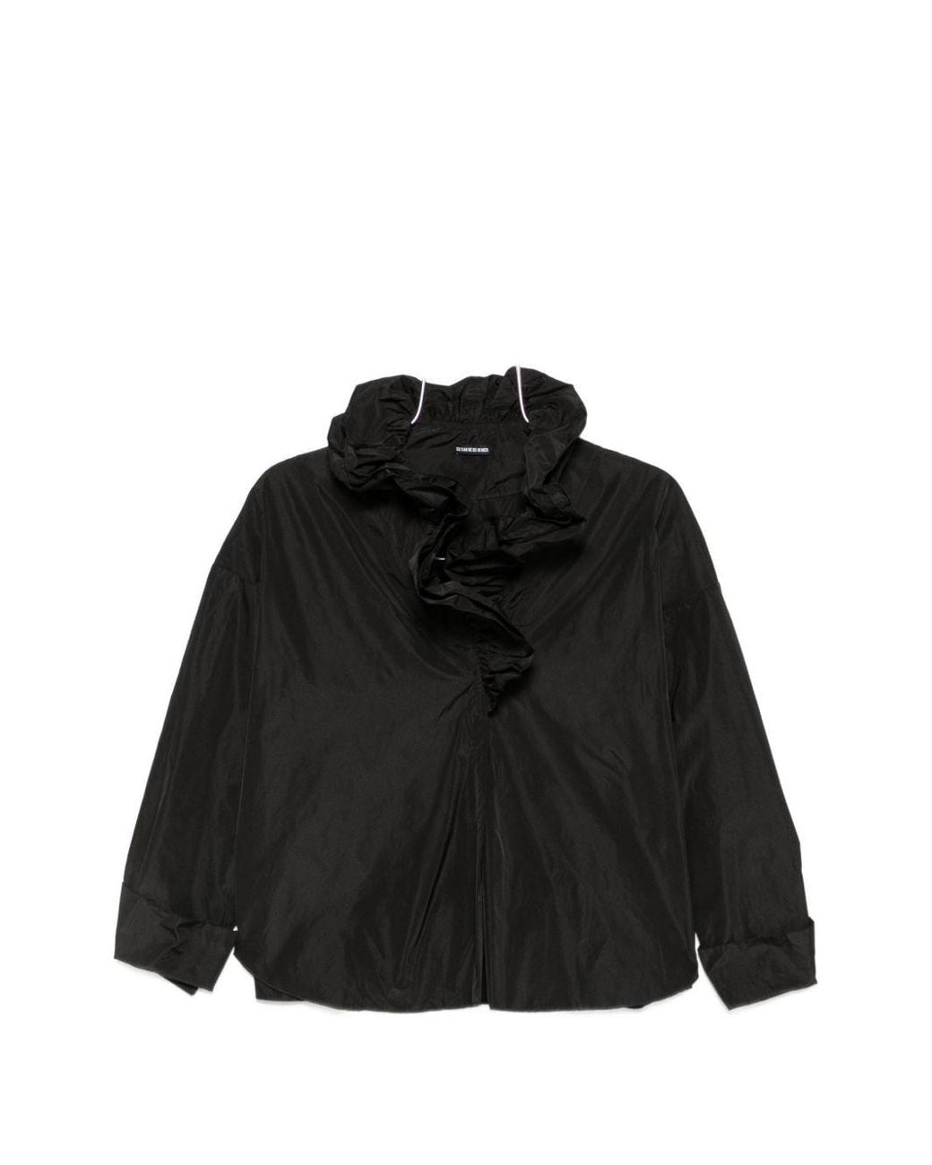 Susanne Bommer Black Ruffled Taffetas Blouse