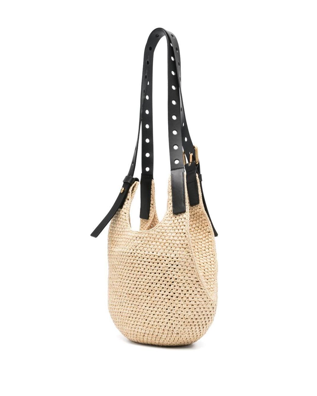 【関税&送料込】Loewe Secchiello Punch Hole Medio In Rafia Medium Punch Hole shopper in raffia Beige - LOEWE