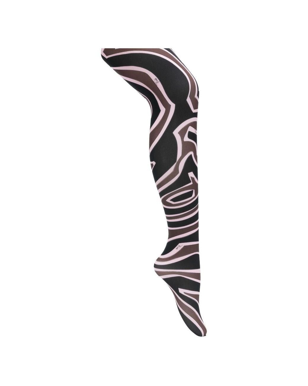 Emilio Pucci Black Printed Tights