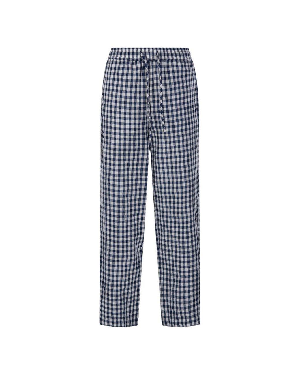 DUNST Blue Checked Pajama Trousers