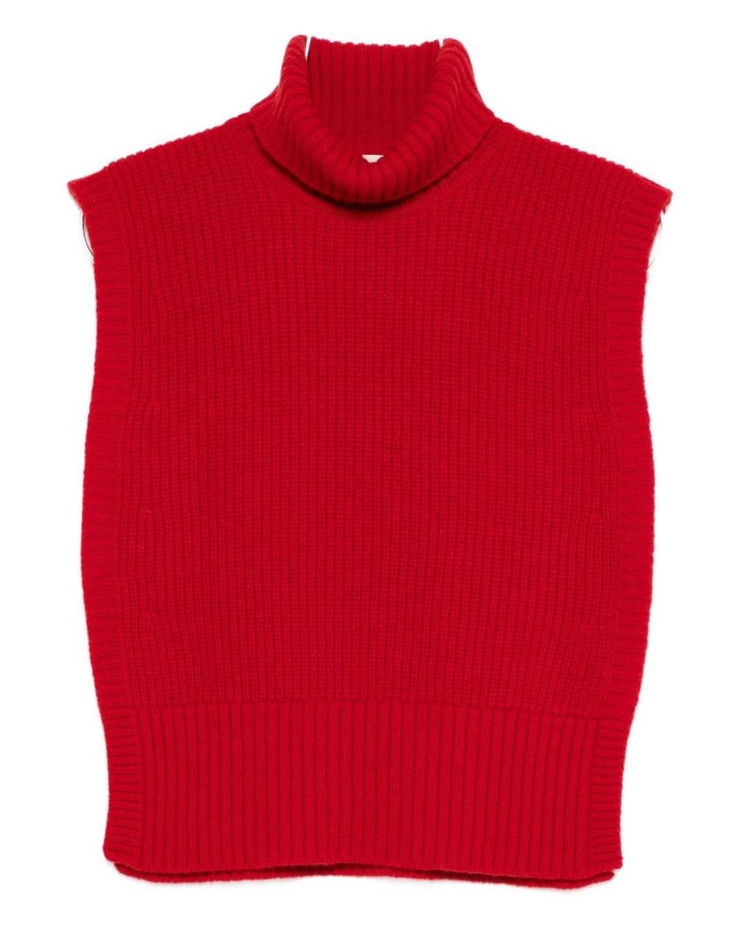 DAVANTINO Red Wool Turtle-Neck Sweater