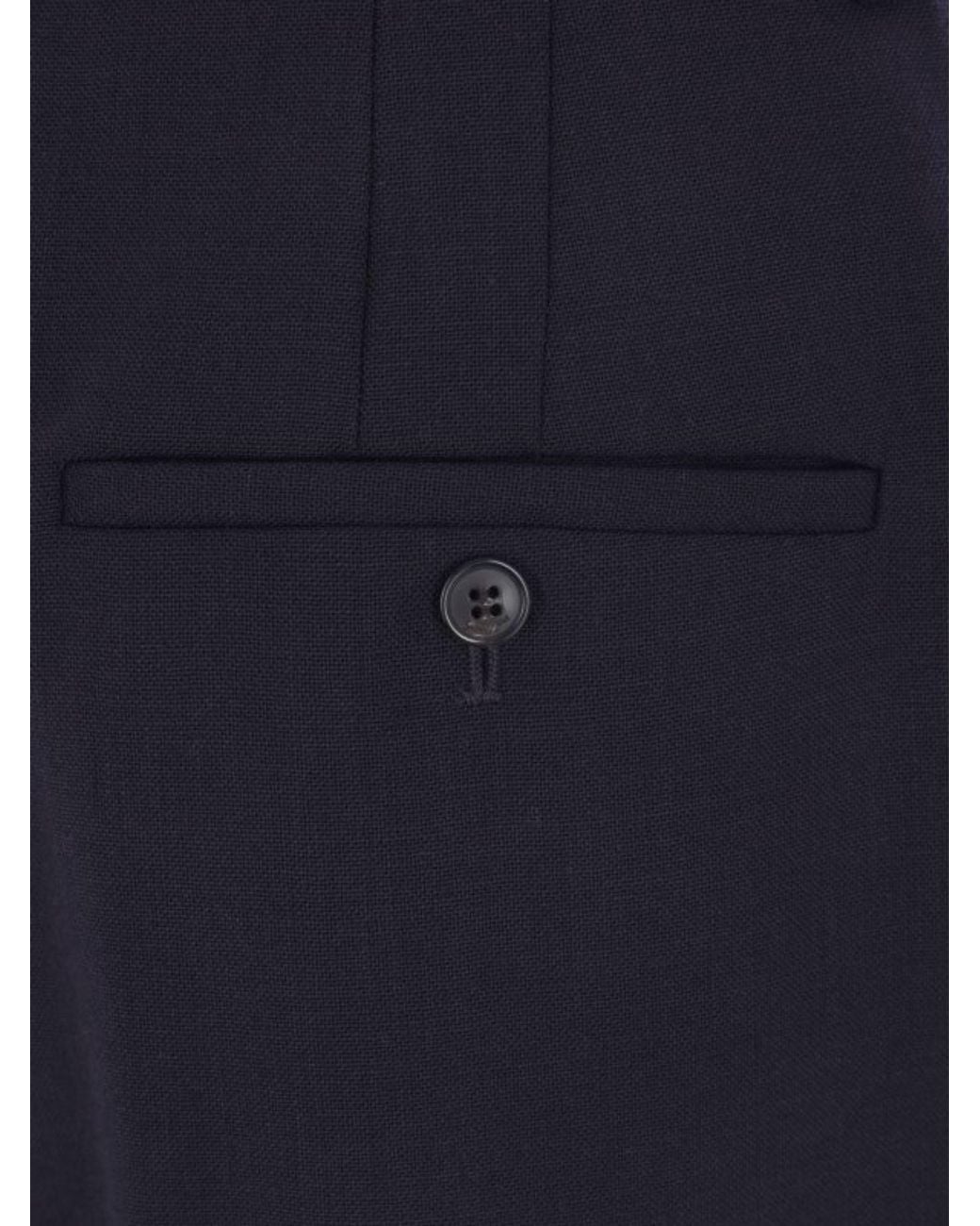 Saint Laurent Blue High-Waisted Wool Trousers for men