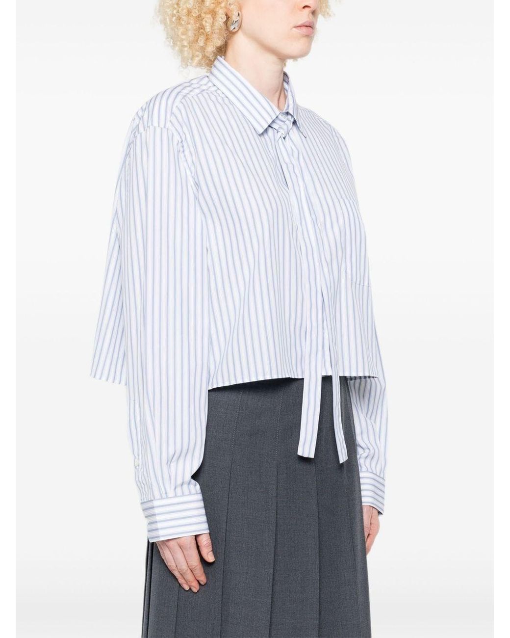 Prada White Striped Cotton Shirt