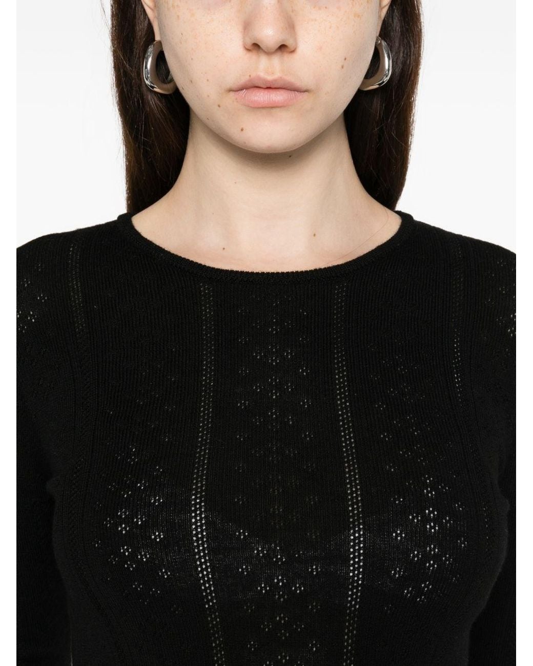 Herskind Black Wool Crewneck Sweater