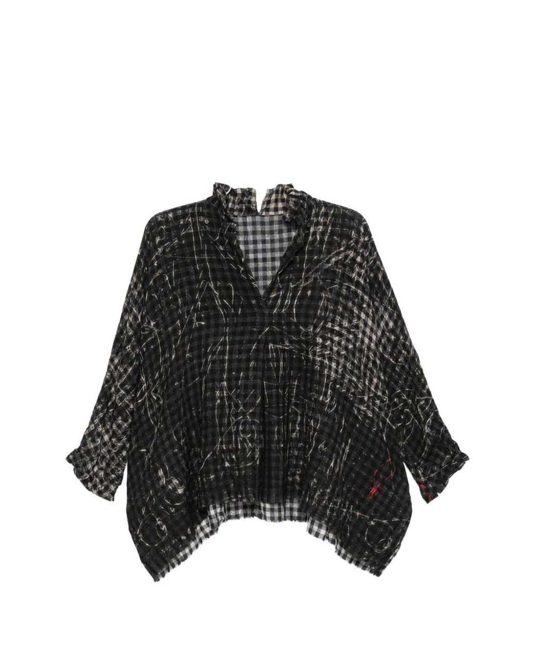 Daniela Gregis Black Printed Silk Shirt