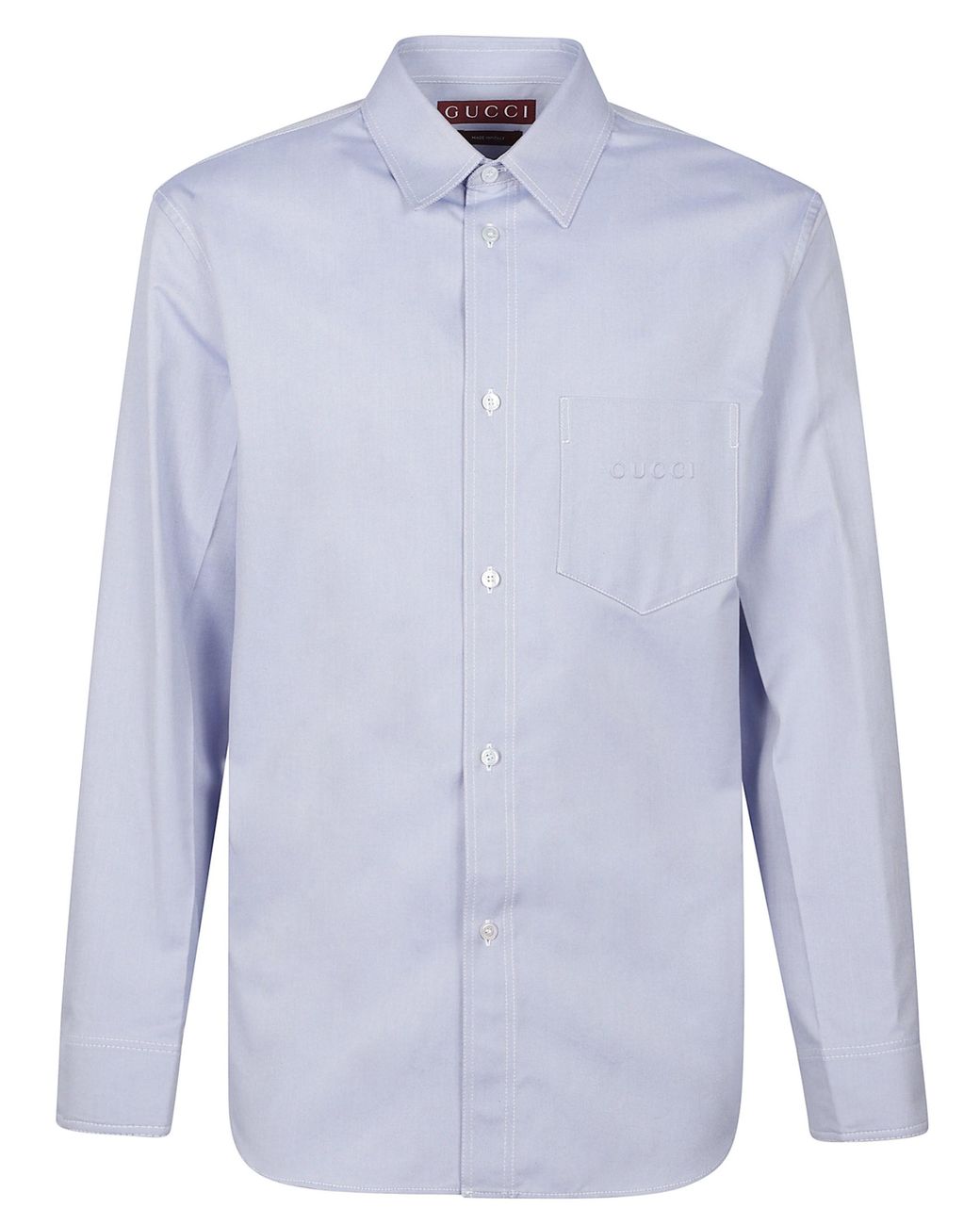 Gucci Blue Cotton Shirt for men
