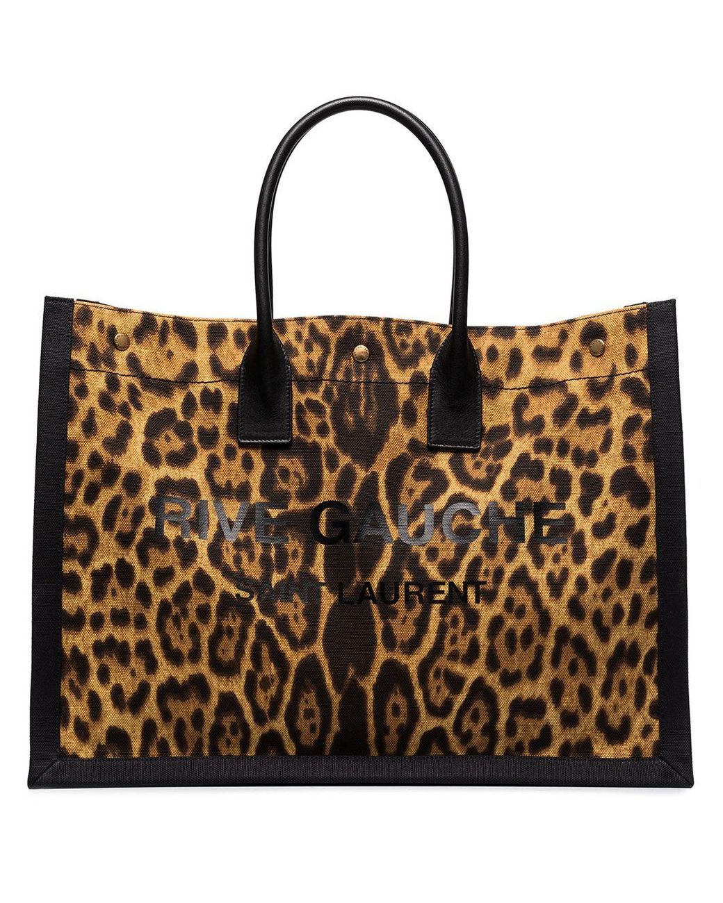 Saint Laurent Rive Droite Leopard Print Shopping Tote - Totes