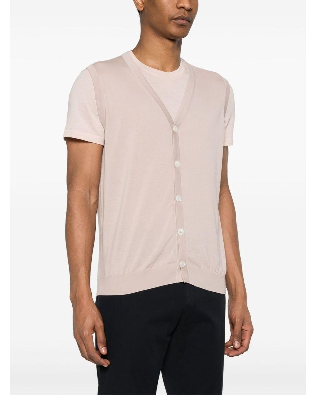 Drumohr Pink Cotton Vest for men