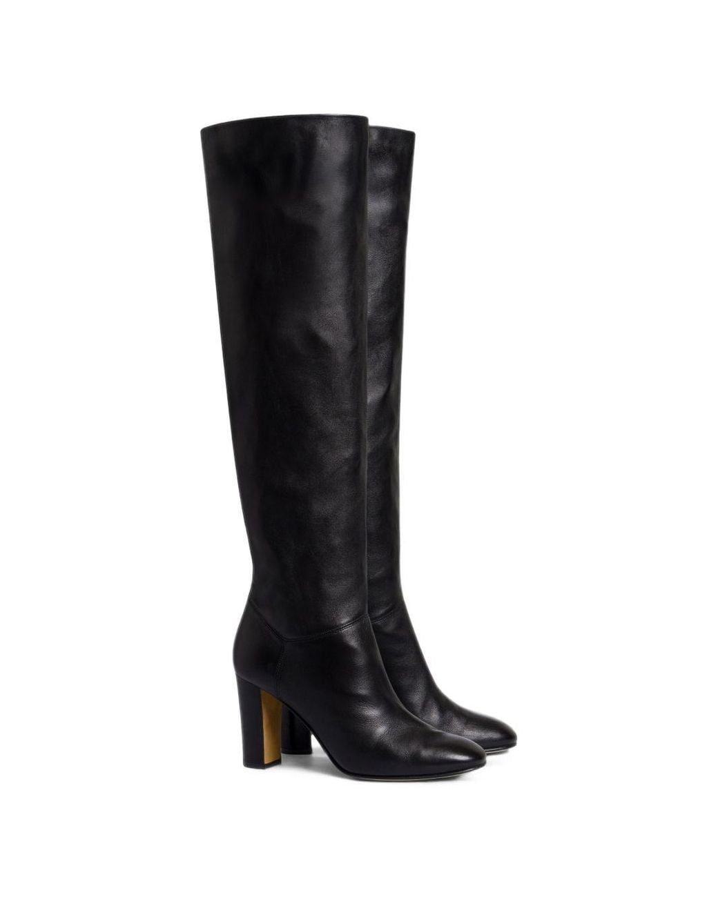 Alberta Ferretti Black Faux Leather Boots, Heeled Boot By