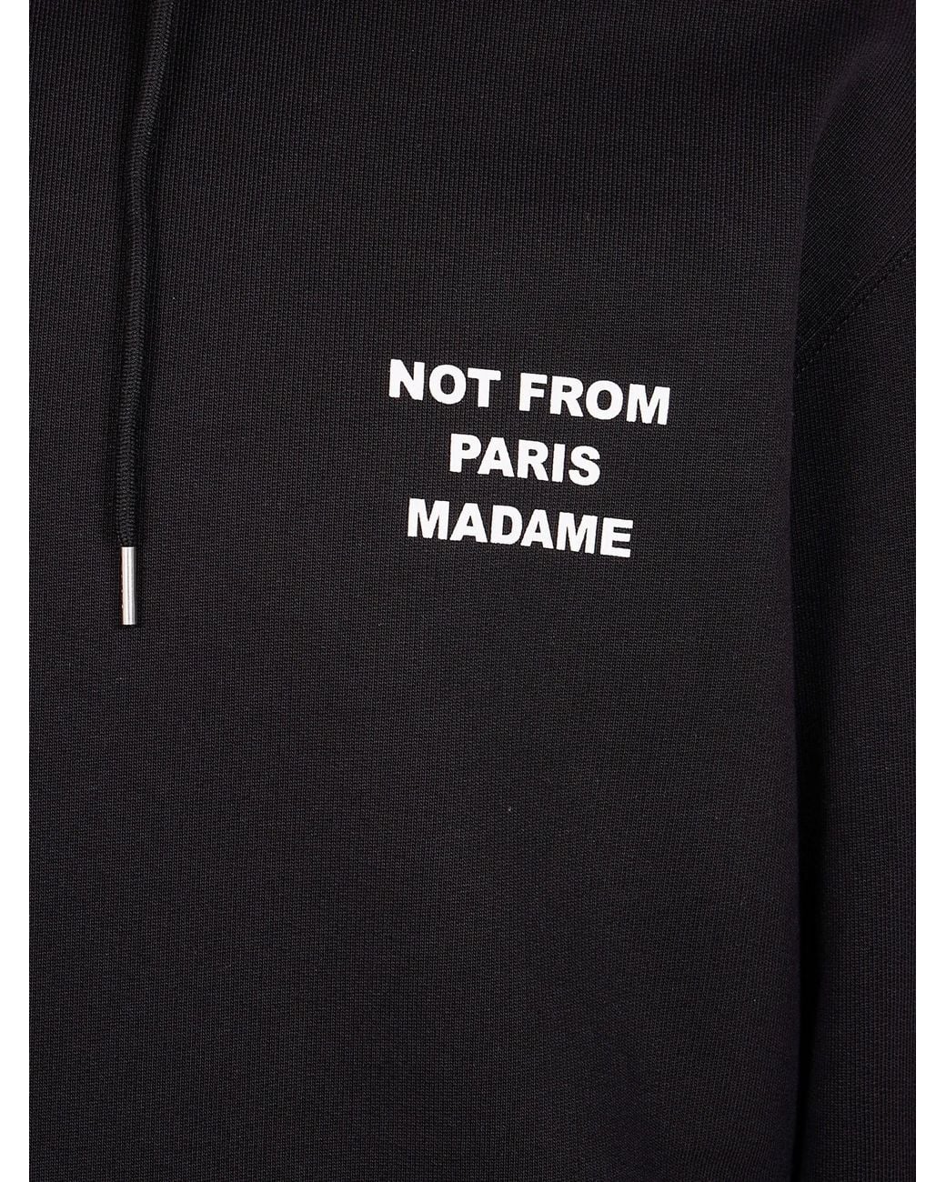 Drole de Monsieur Black Not From Paris Madame Slogan Hoodie for men