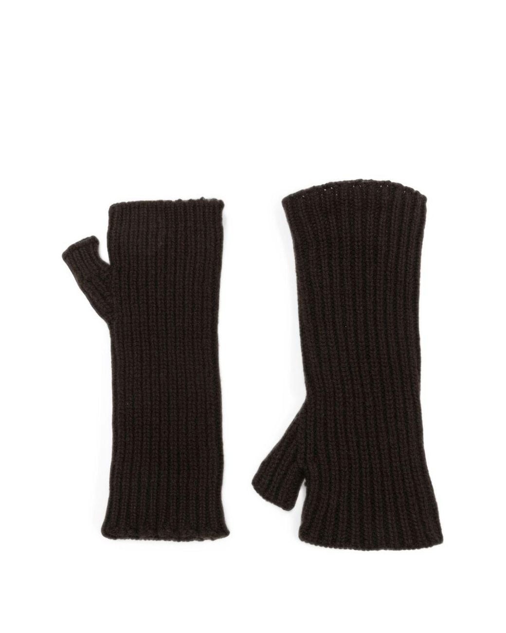 Mrz Black Wool And Cashmere Gloves